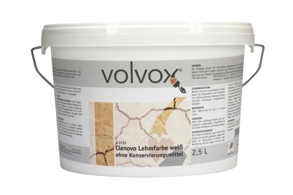 Volvox Clenovo Lehmfarbe weiß | ohne Konservierungsmittel